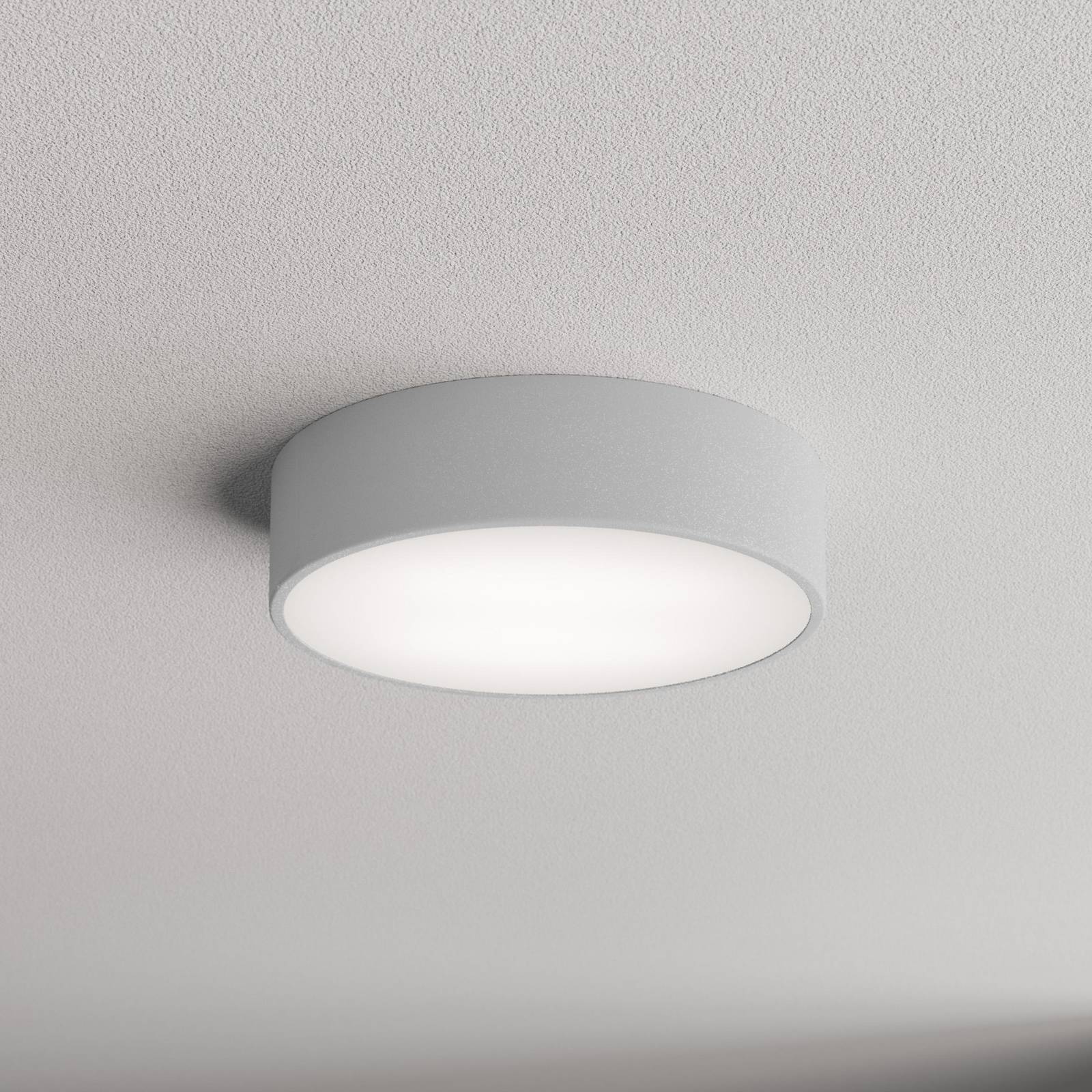 Cleo 300 lampa sufitowa, szary, czujnik, IP54, Ø 30 cm, metal