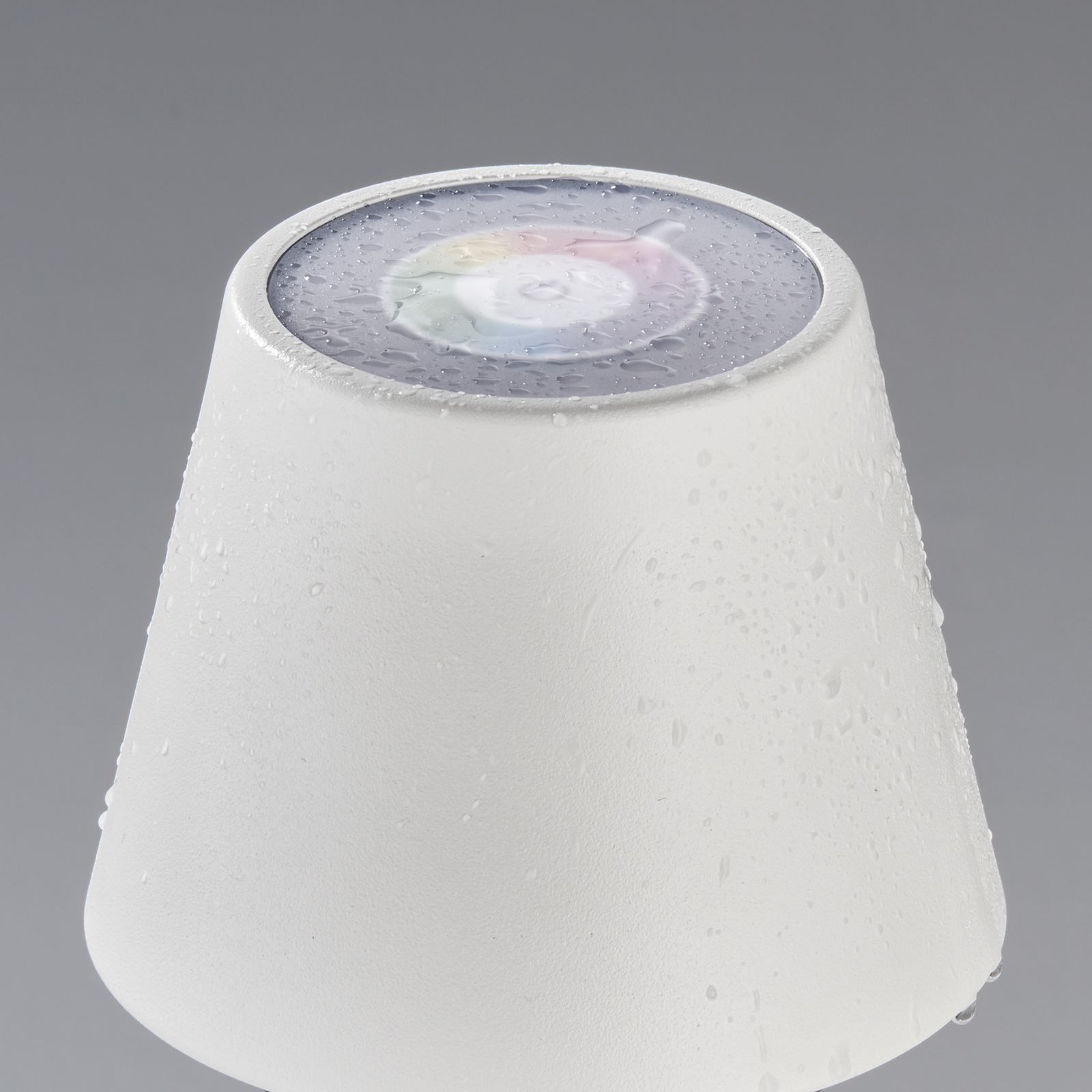 LED-Außentischlampe Cosenza mit Akku RGBW sandweiß