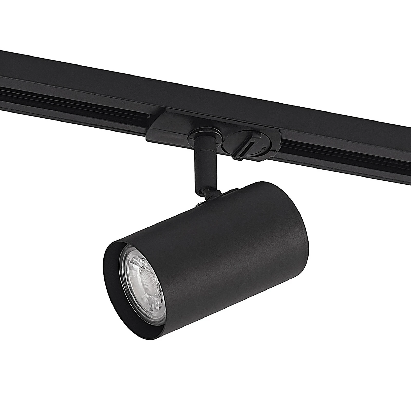 Lindby Schienenspot Linaro, GU10, Ø 6 cm, schwarz, 1-Phasen
