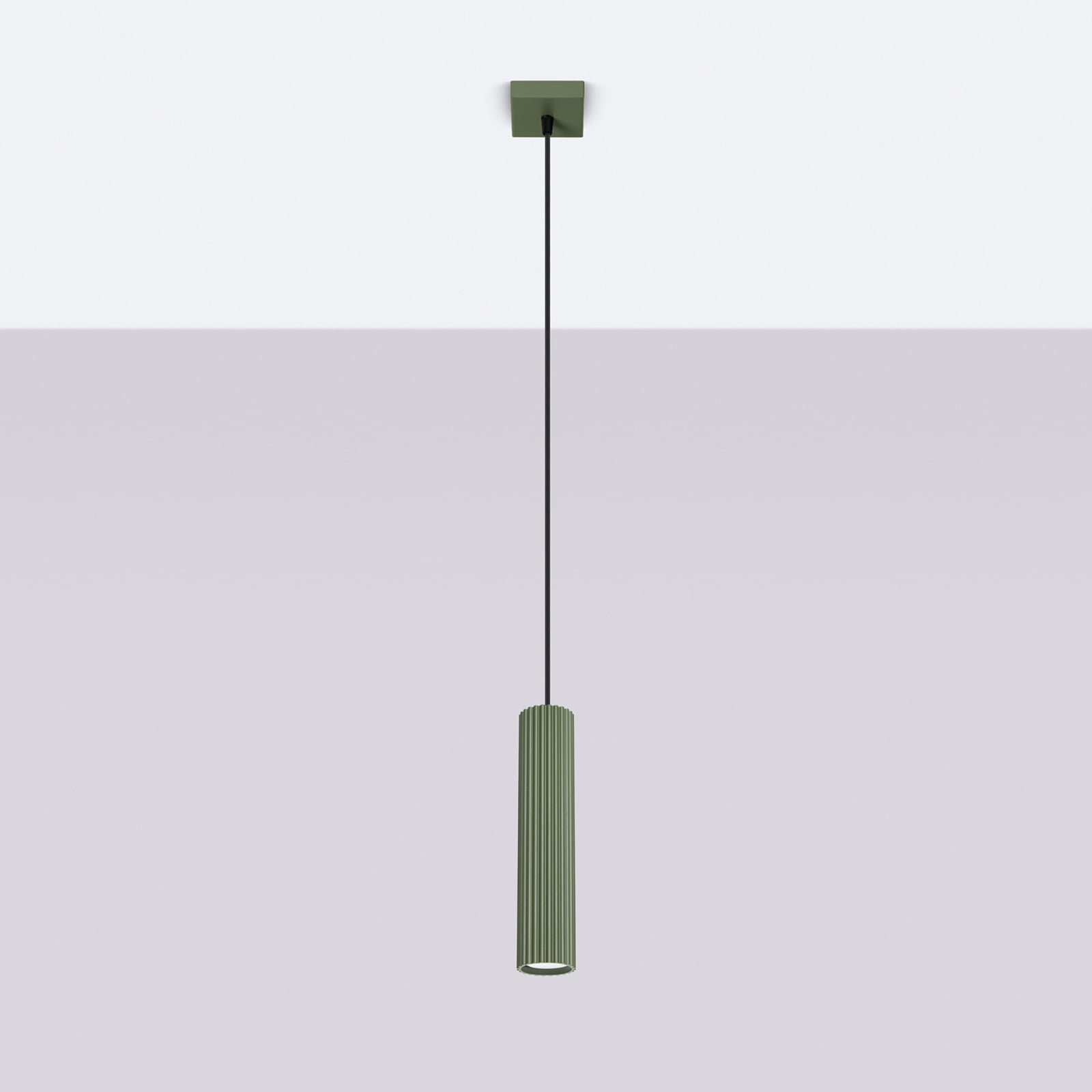 Żyrandol ALORA, oliwkowa zieleń, Ø 8 cm, metal, GU10 - SOLLUX