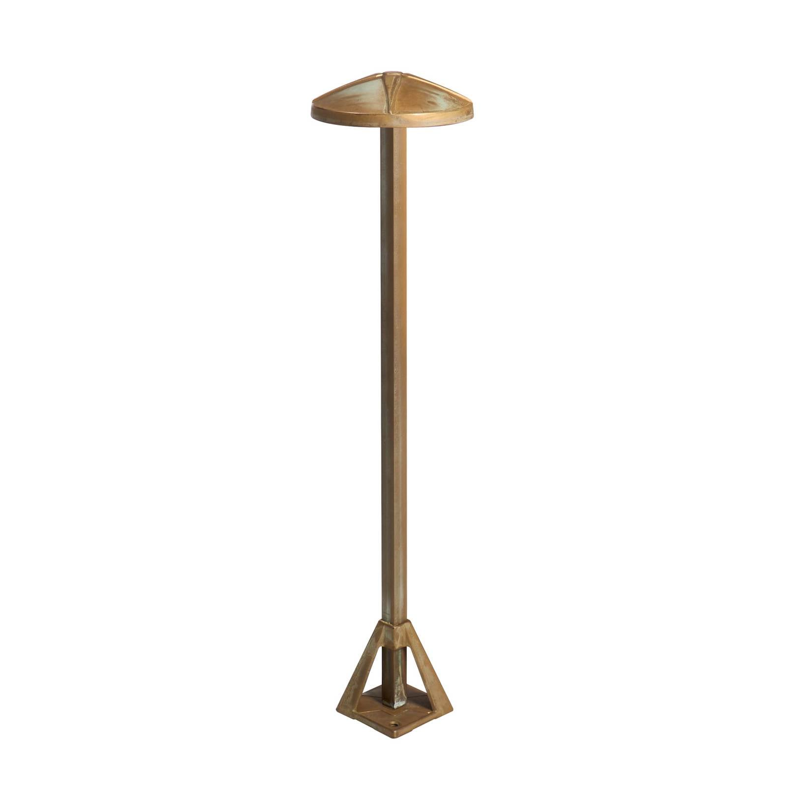 LED-Sockelleuchte Aura Disk, Höhe 50 cm, messing antik