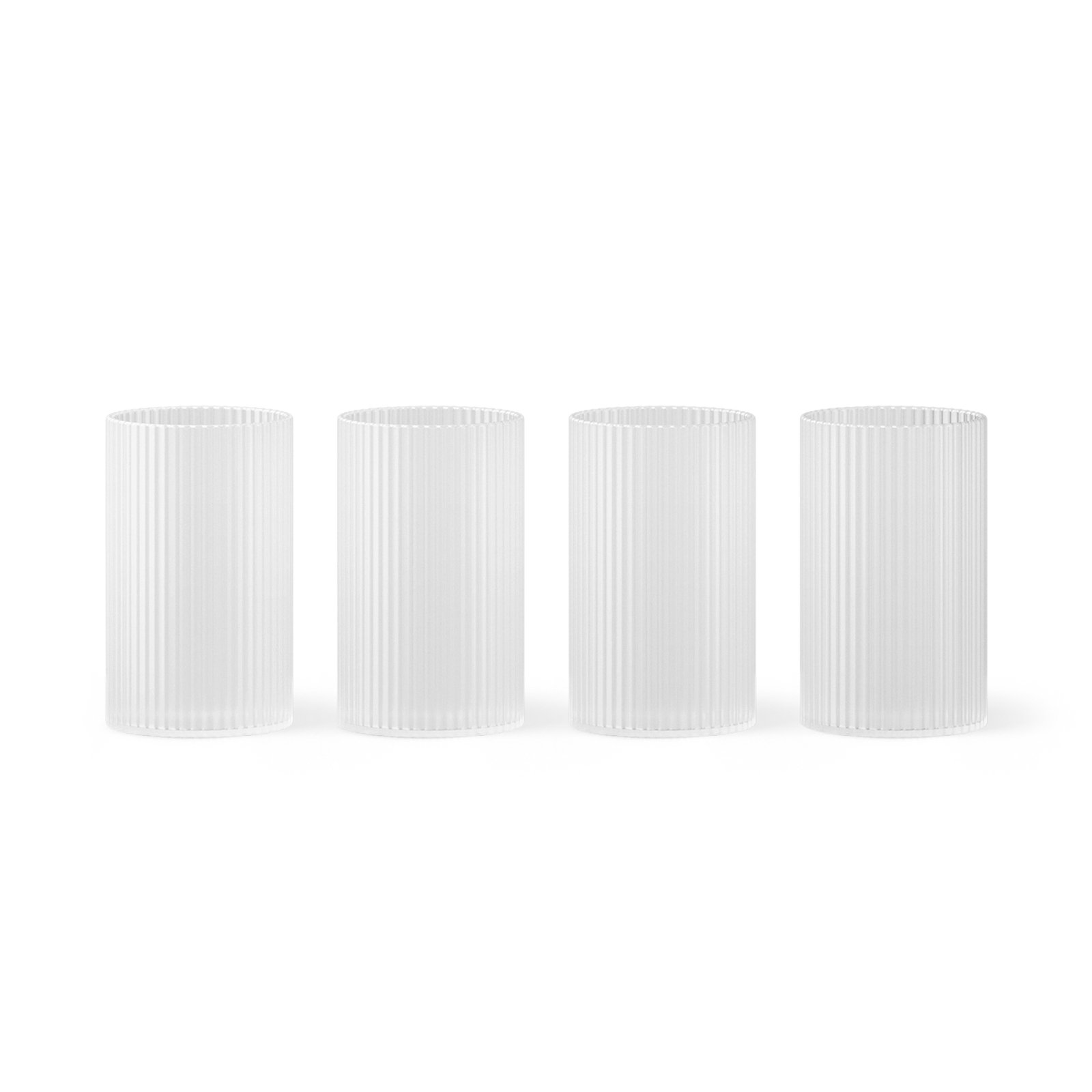 ferm LIVING Verrine Ripple, blanc, 140 ml, verre, set de 4 pièces