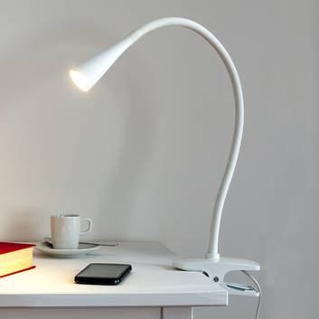 Jemná upínacia LED lampa Baris v bielej