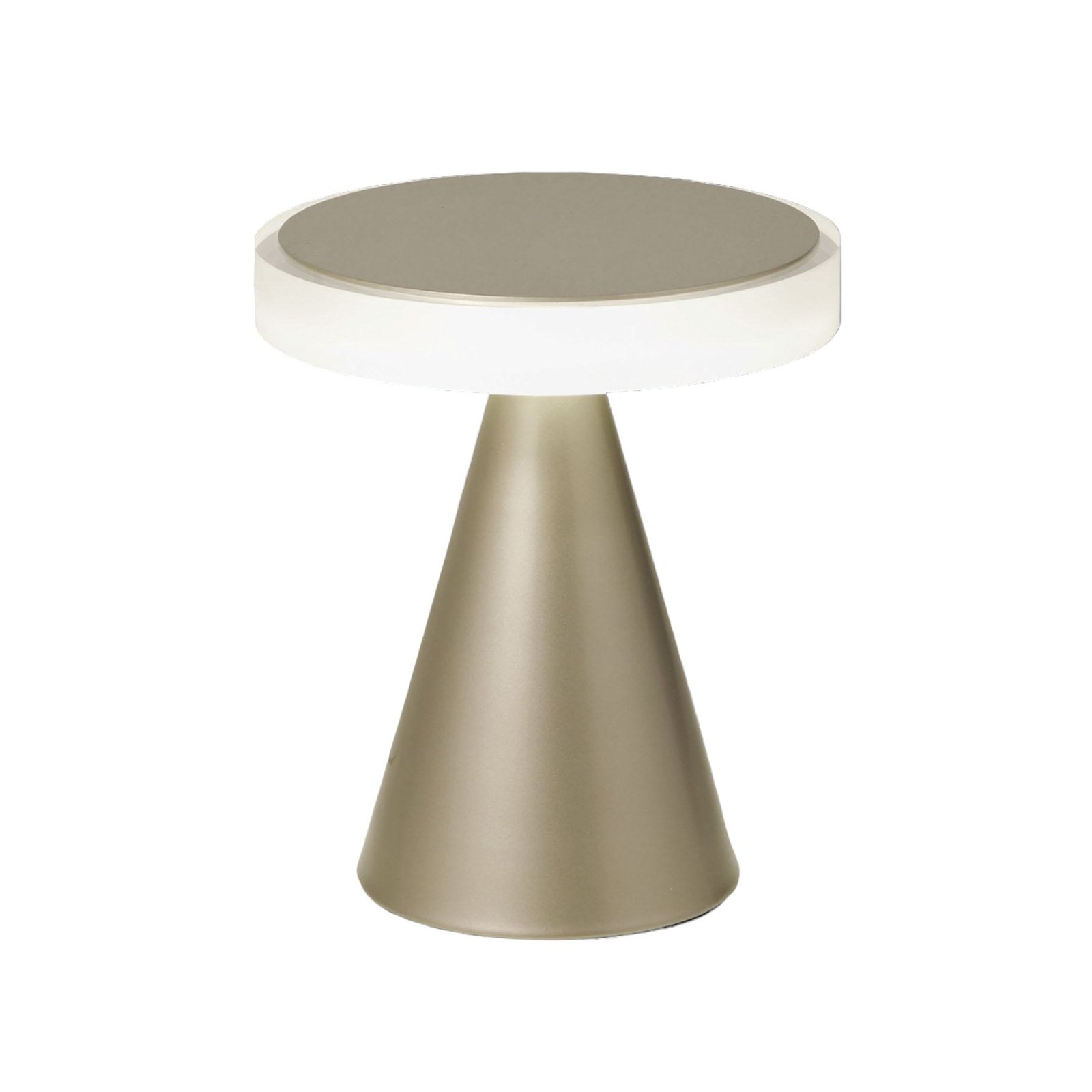 Neutra LED stolna lampa, visina 20 cm, mat zlato, dimer na dodir