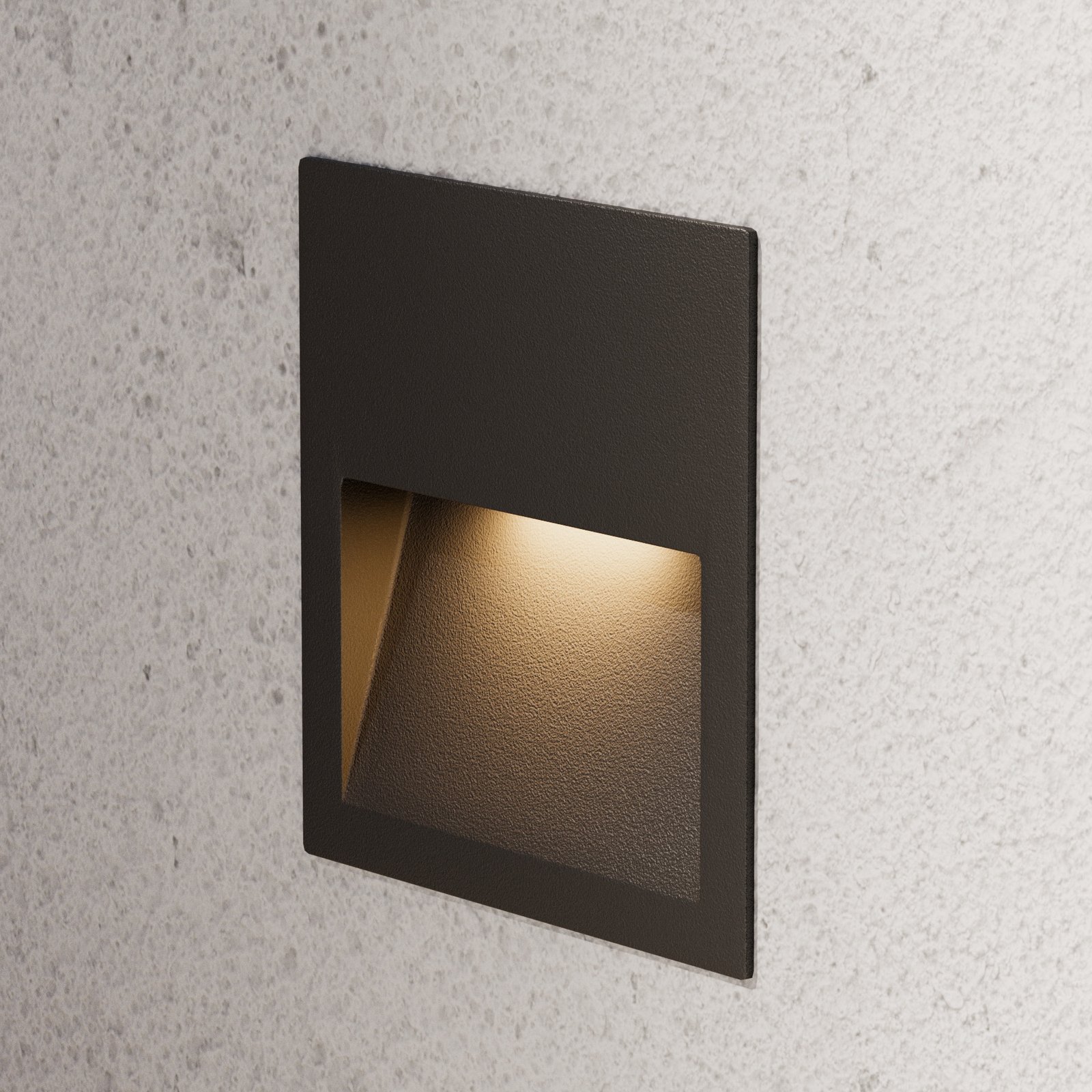 Quadratische LED-Wandeinbaulampe Loya für außen