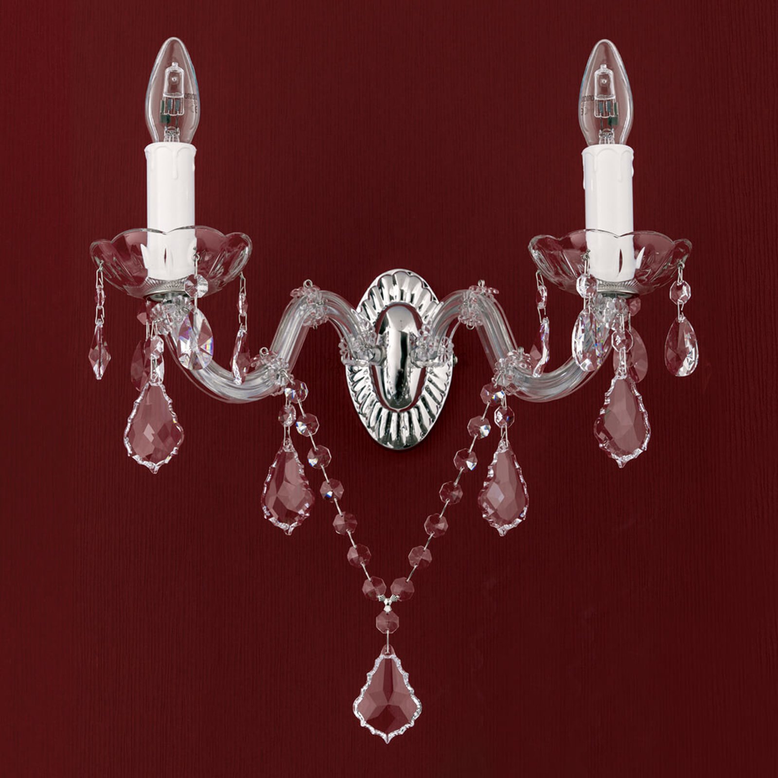 Krištáľové nástenné svietidlo Maria Theresia