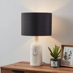 EGLO Vinoza lampă de masă, picior alb abajur negru