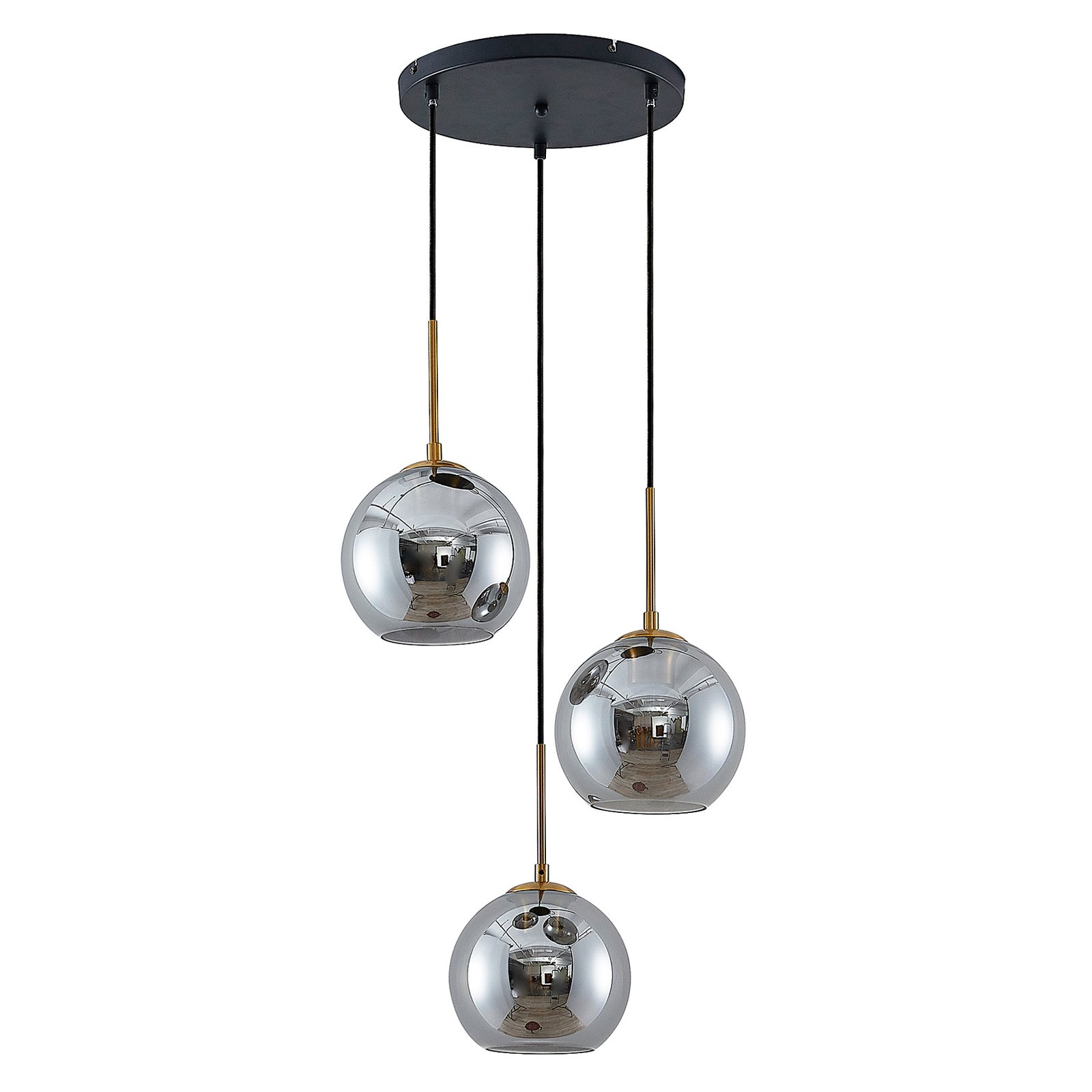 Jurian 3 Pendant Bronze/Smoke - Lindby