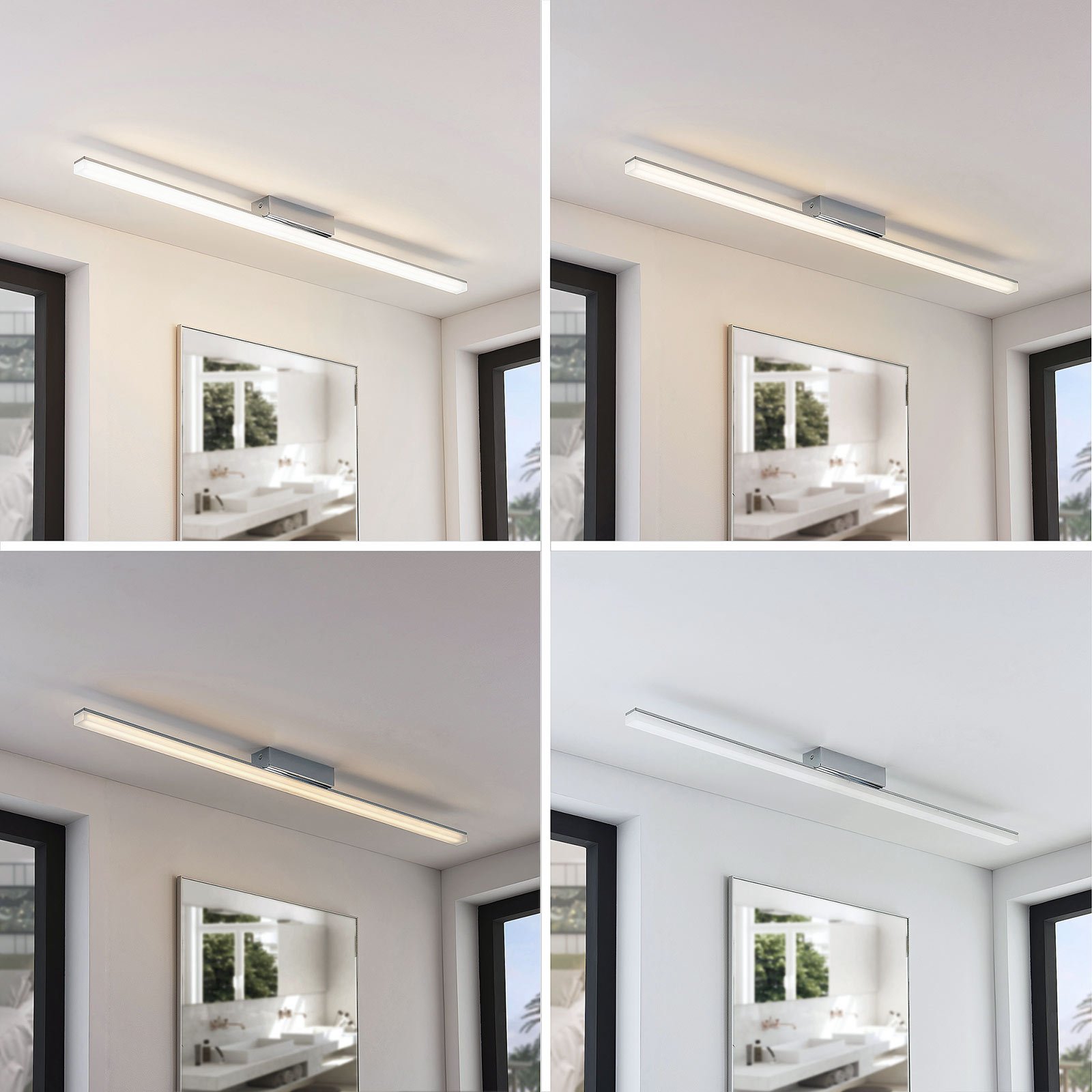 Levke LED Taklampe IP44 White/Chrome - Lindby