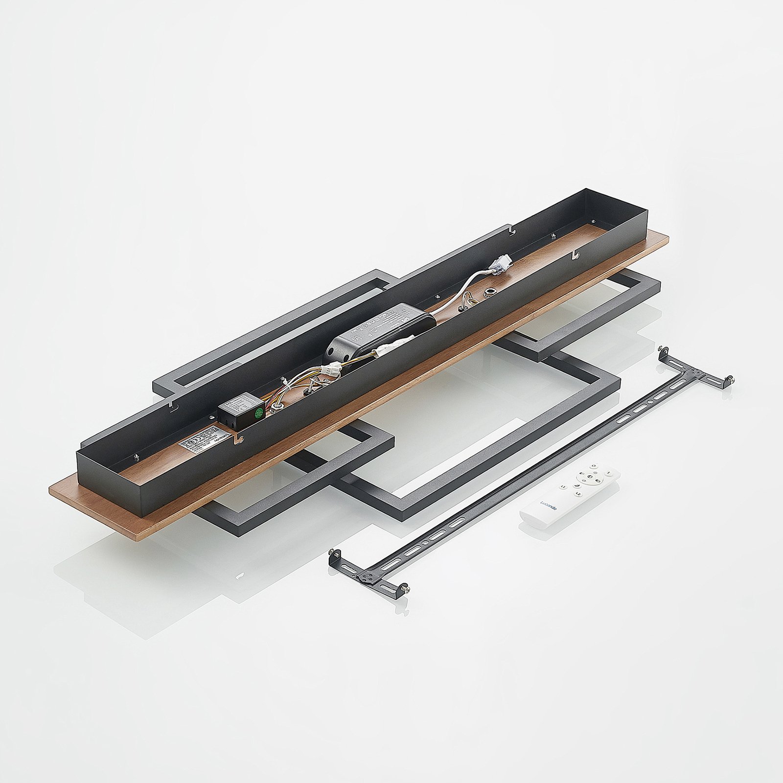 Chariska LED Plafondlamp L95 Wood/Black - Lucande