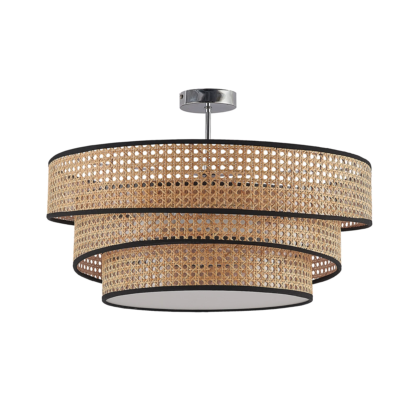 Lucande Elowen mennyezeti lámpa, Ø 56 cm, rattan, bambusz