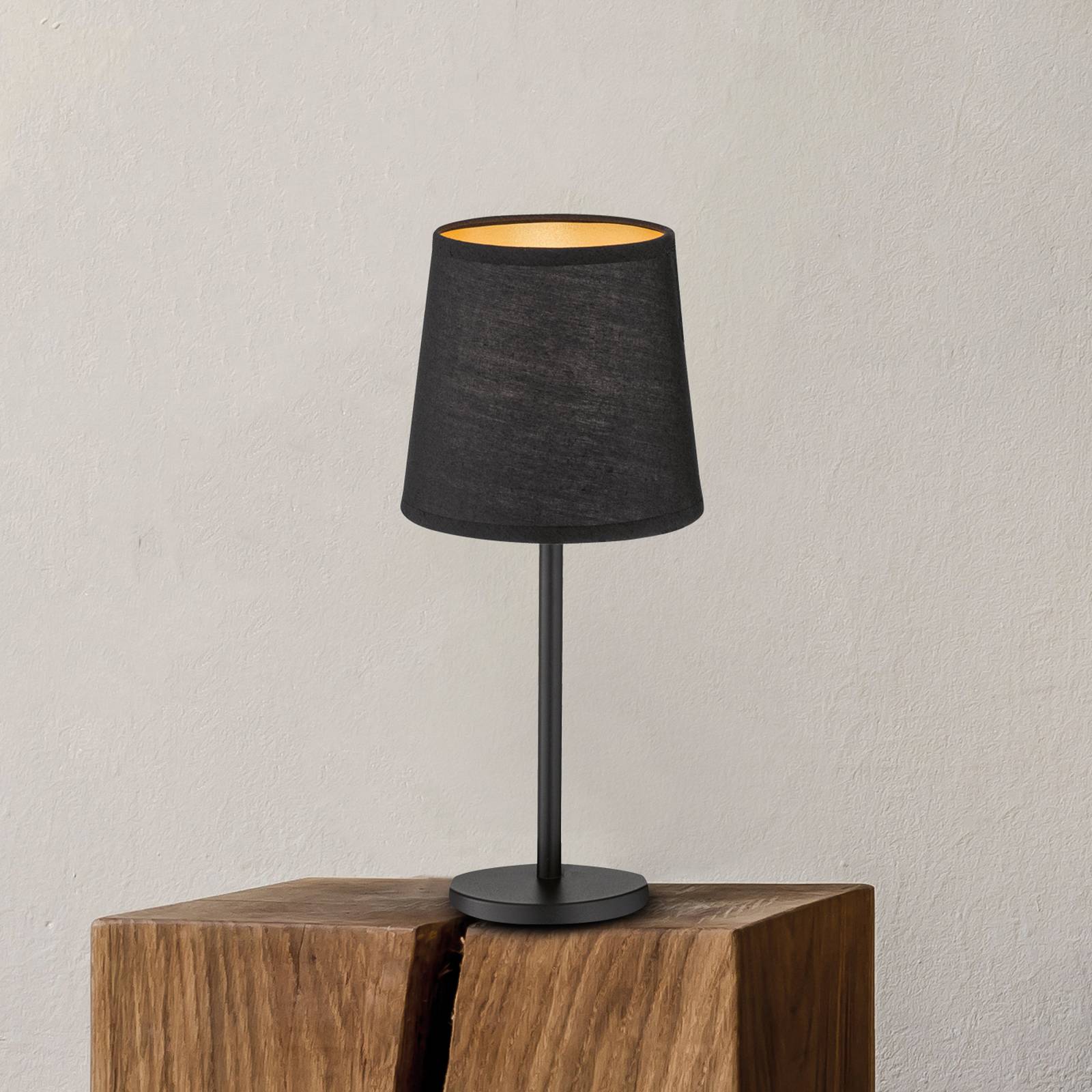 FISCHER & HONSEL Stolní lampa Rimini, černá, textil, výška 30 cm, E14