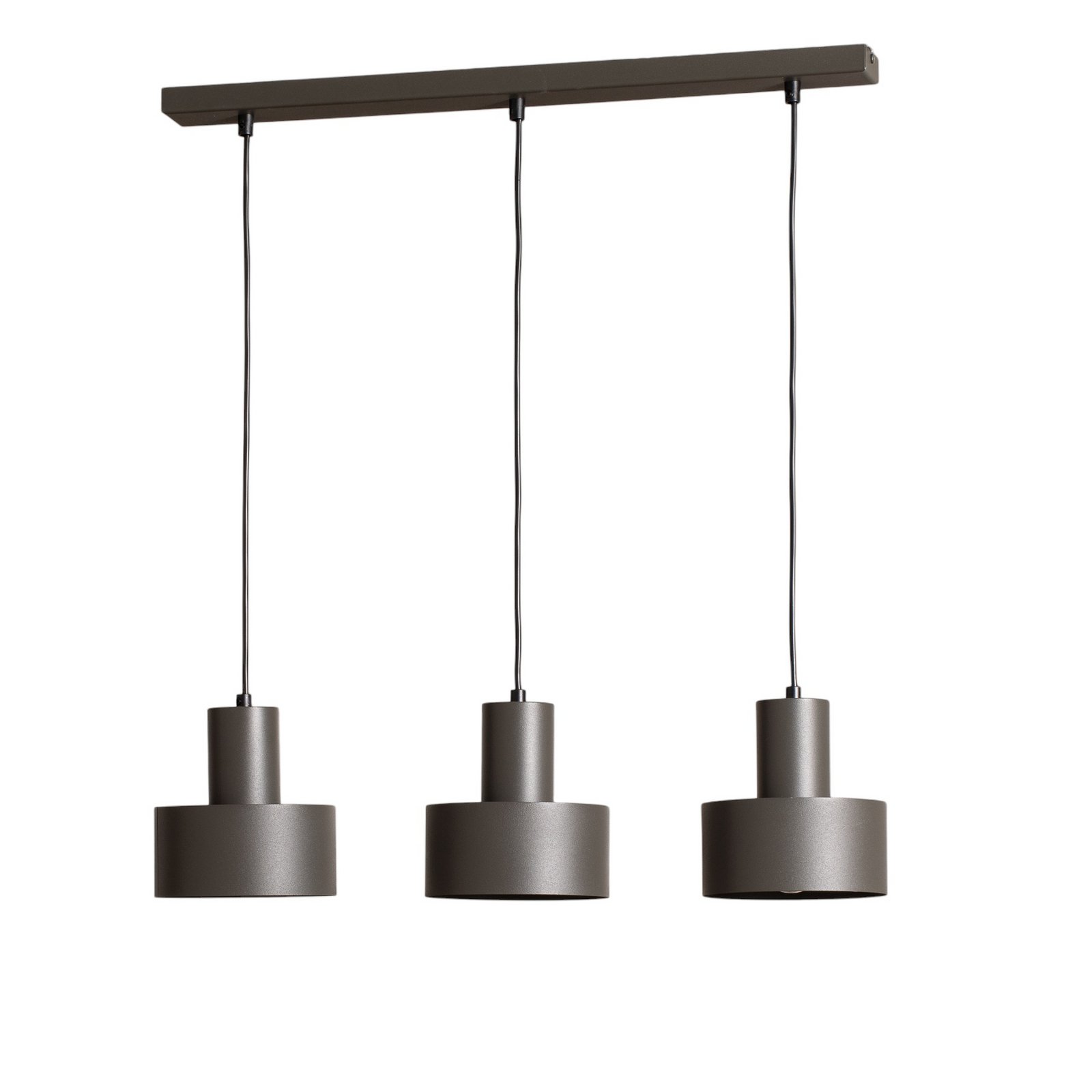 Rif 3 pendant light, olive green, 3-bulb, linear, steel