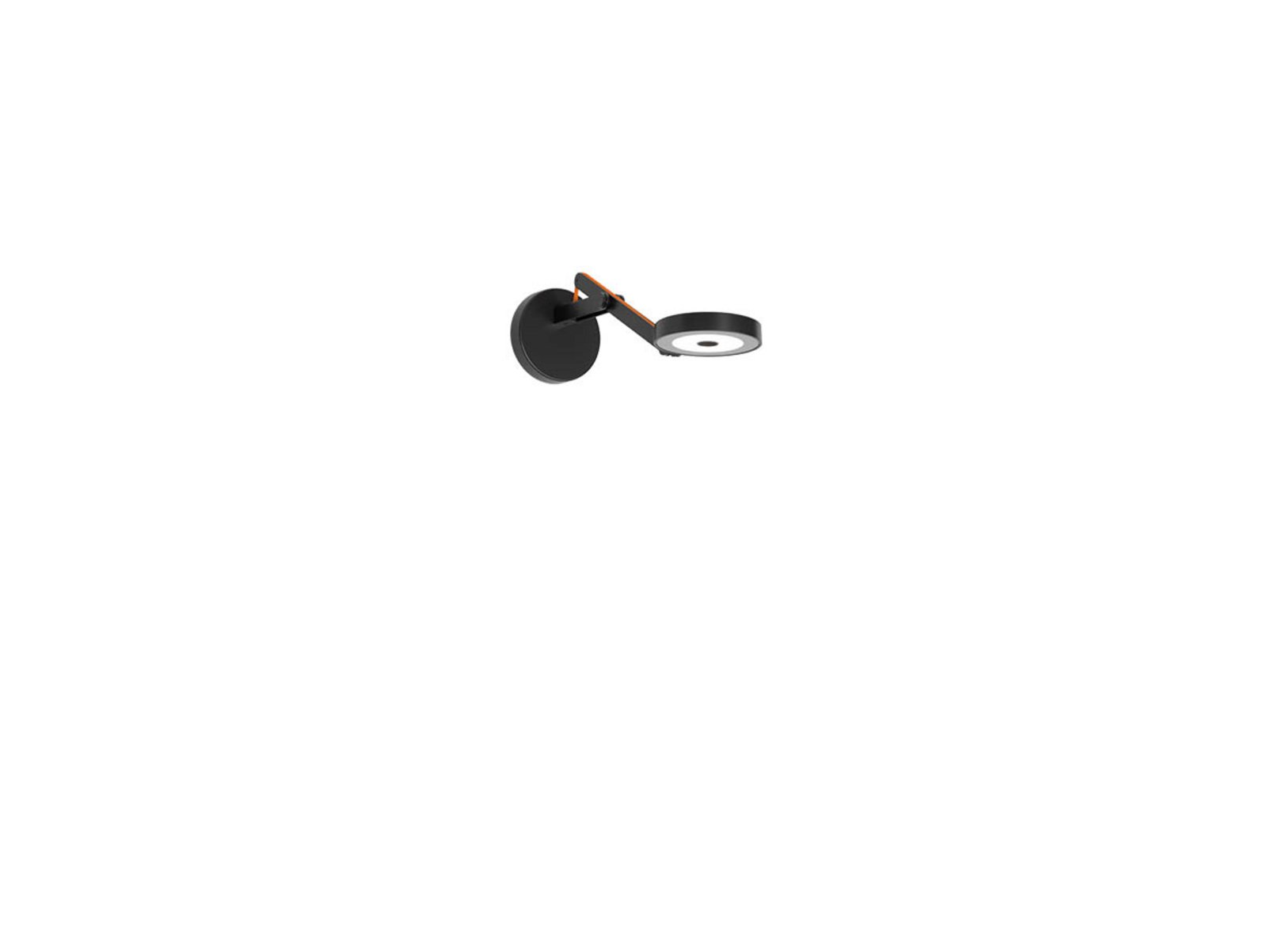 String W0 Wall Lamp w/Hole DTW Matte Black/Orange - Rotaliana