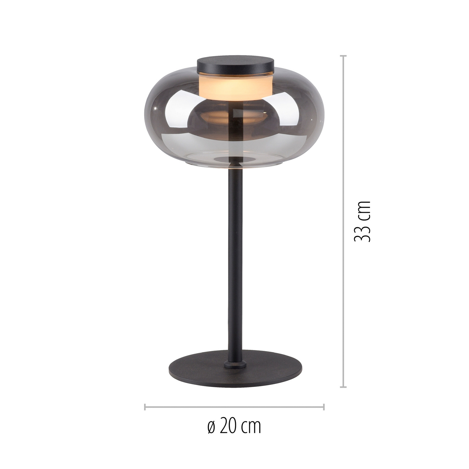 Schöner Wohnen LED-pöytälamppu Sia, musta/savuharmaa 3 000 K Schöner Wohnen LED-pöytälamppu Sia, musta/savuharmaa 3 000 K