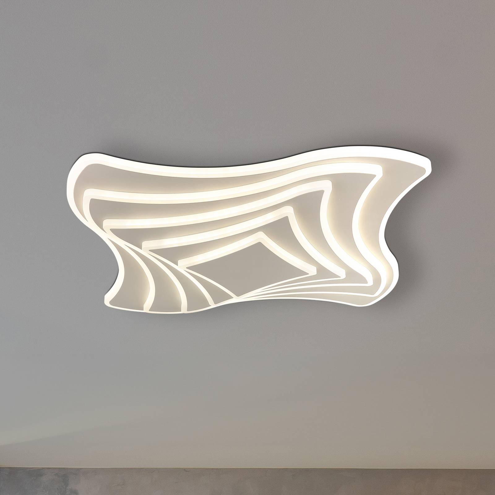 Globo Octavio Led Ceiling Light, Sand-Coloured, Metal, Cct, Dimmable