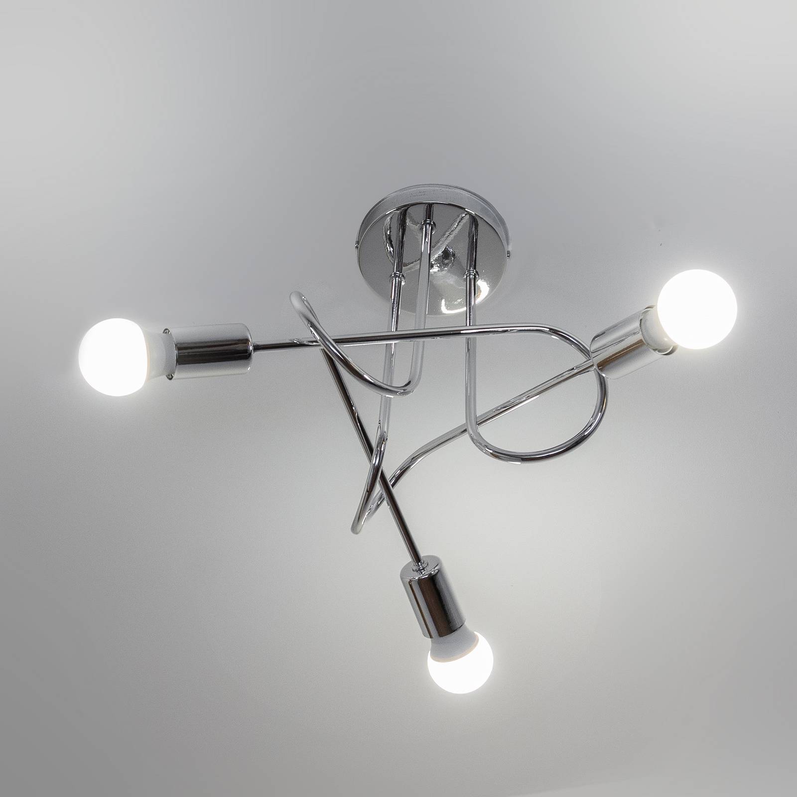 Deckenleuchte Oxford, chrom, 3-flammig, Ø 44 cm, Metall günstig online kaufen