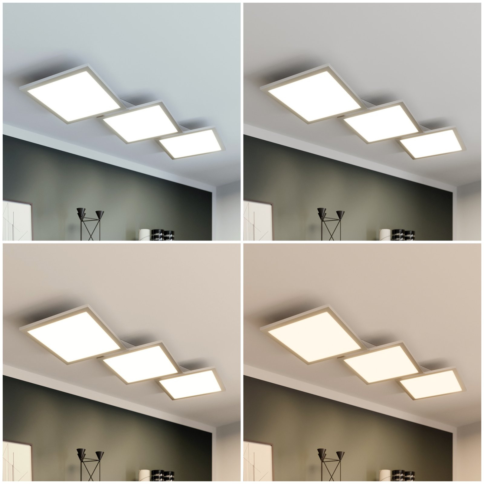 Ilira 3 Kattovalaisin White/Silver - Lucande
