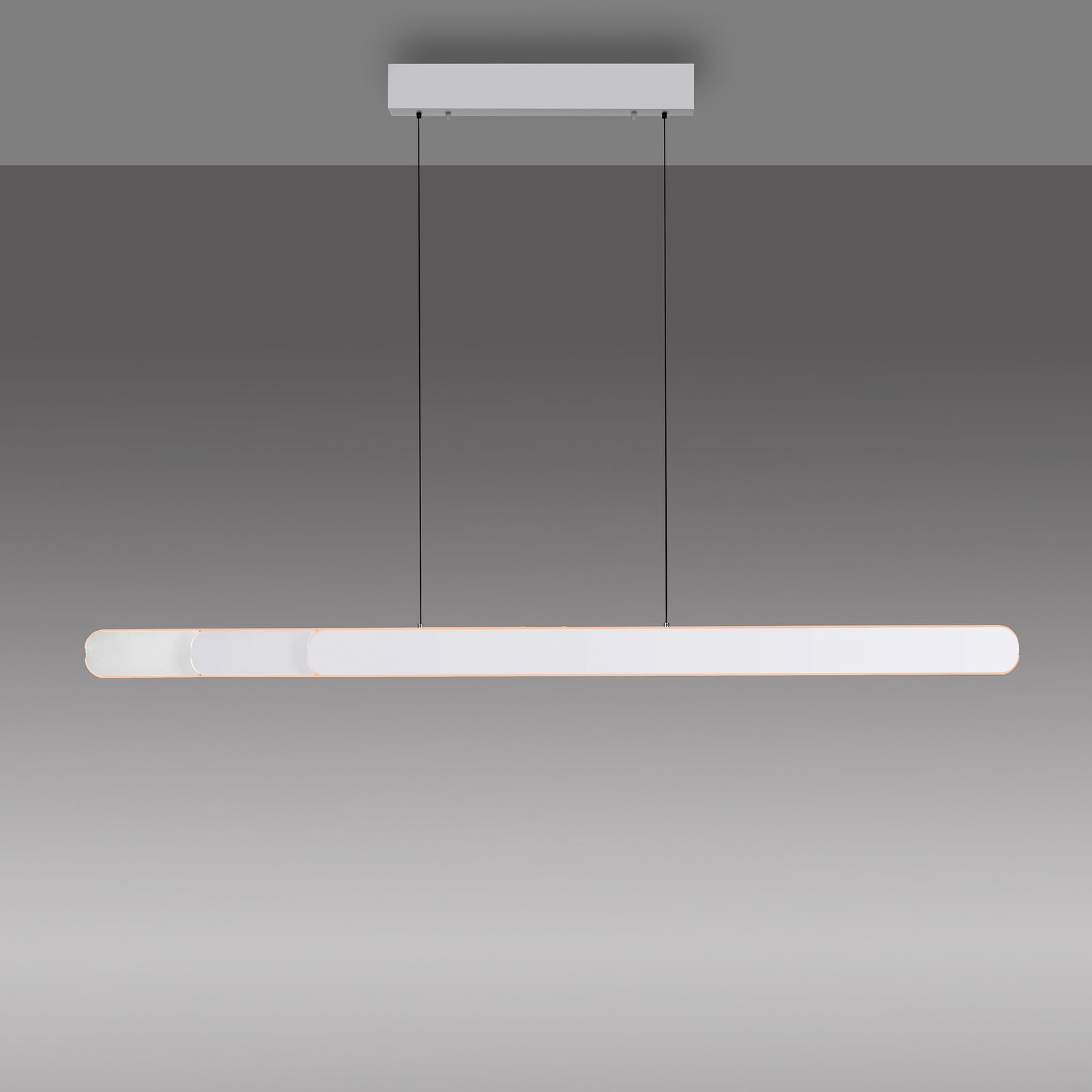 Lámpara colgante LED ADRIANA ROUND, blanca, longitud 160 cm, metal CCT