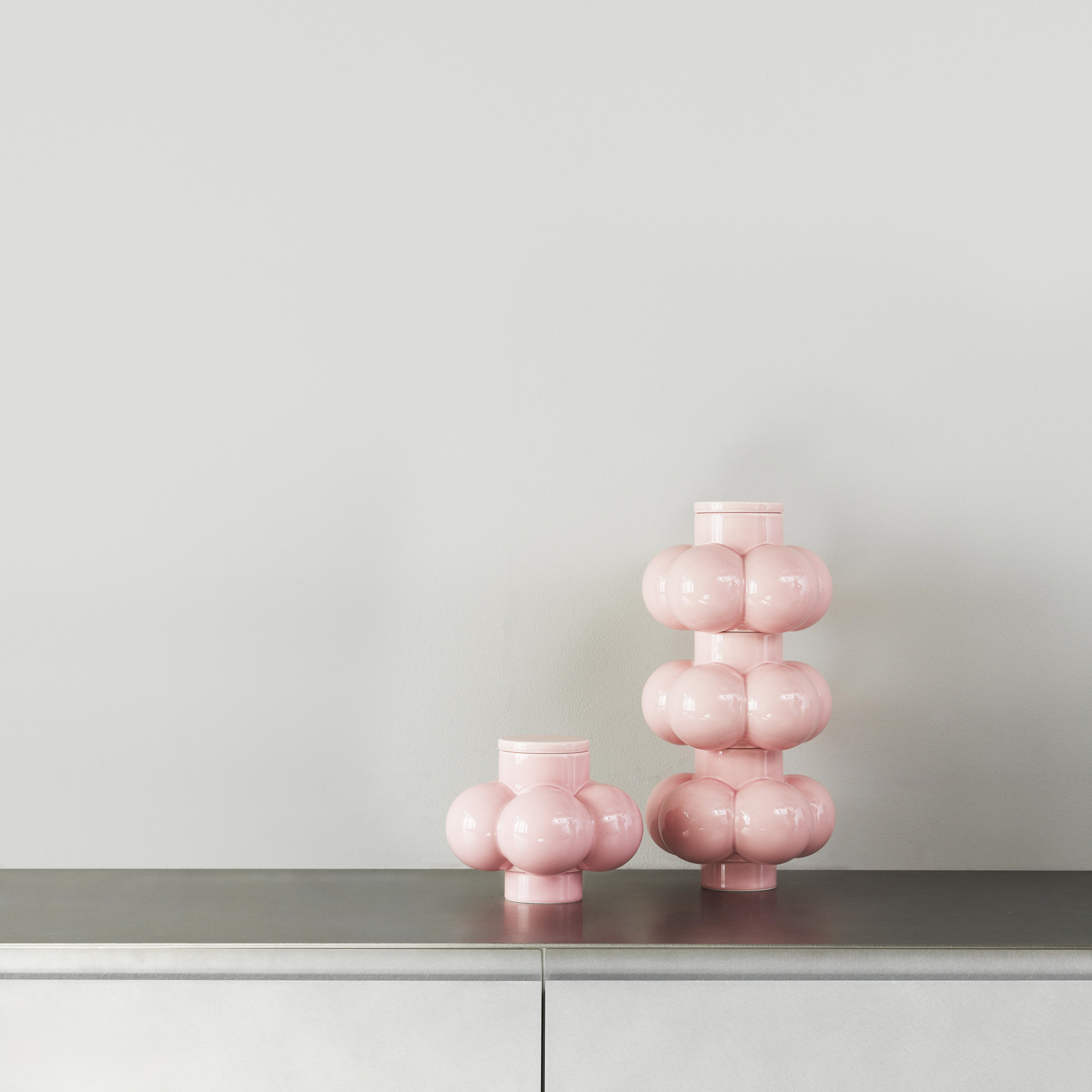 Vase Deko-Objekt B4 Bubbles, rosa, Höhe 17 cm, Keramik - Normann Copenhagen