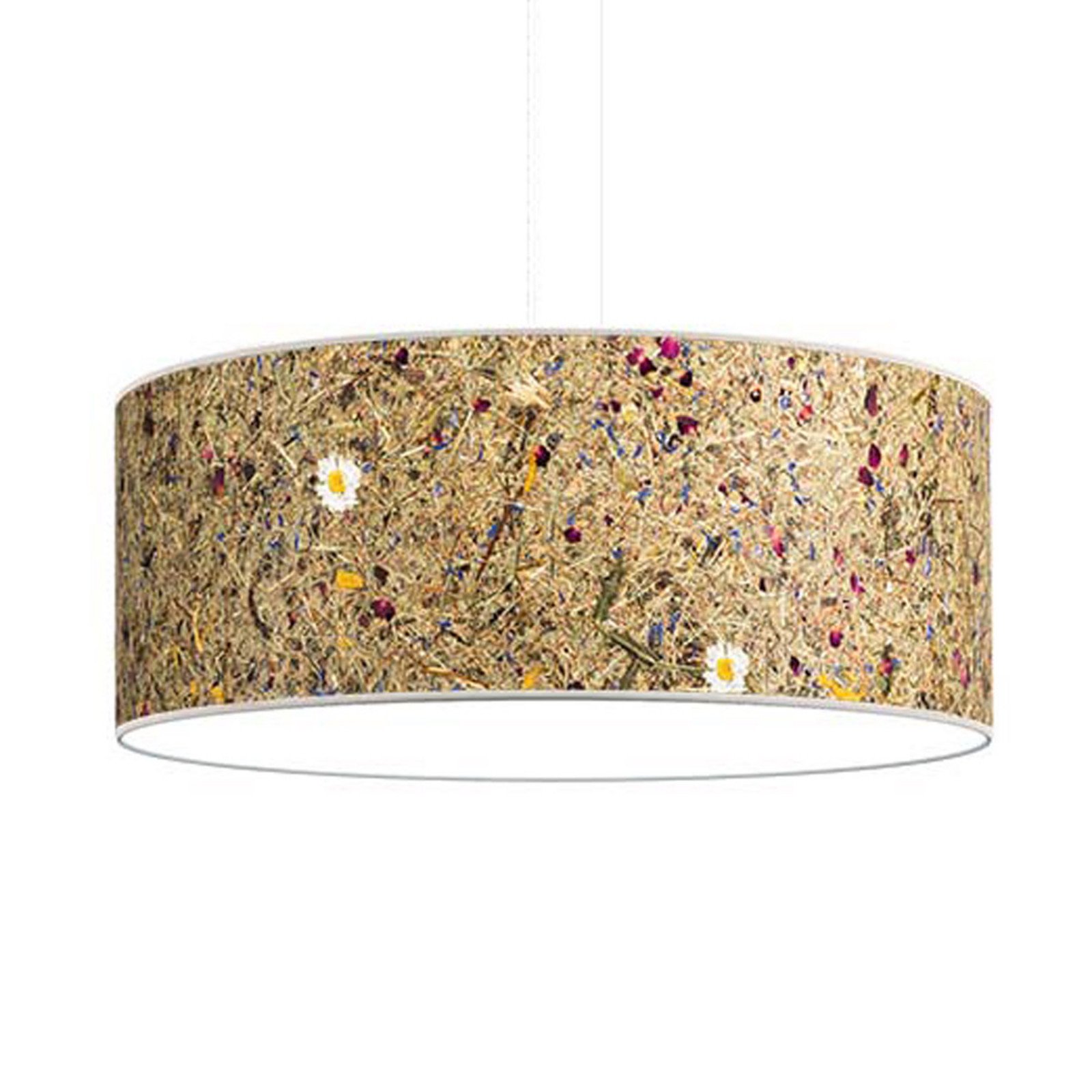 LeuchtNatur Discus lampă suspendată 35cm alb pajiște alpină albă