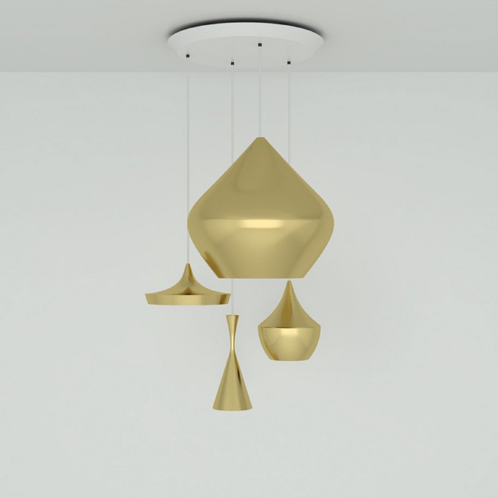 Tom Dixon LED závěsné světlo Beat System round, mosazná barva