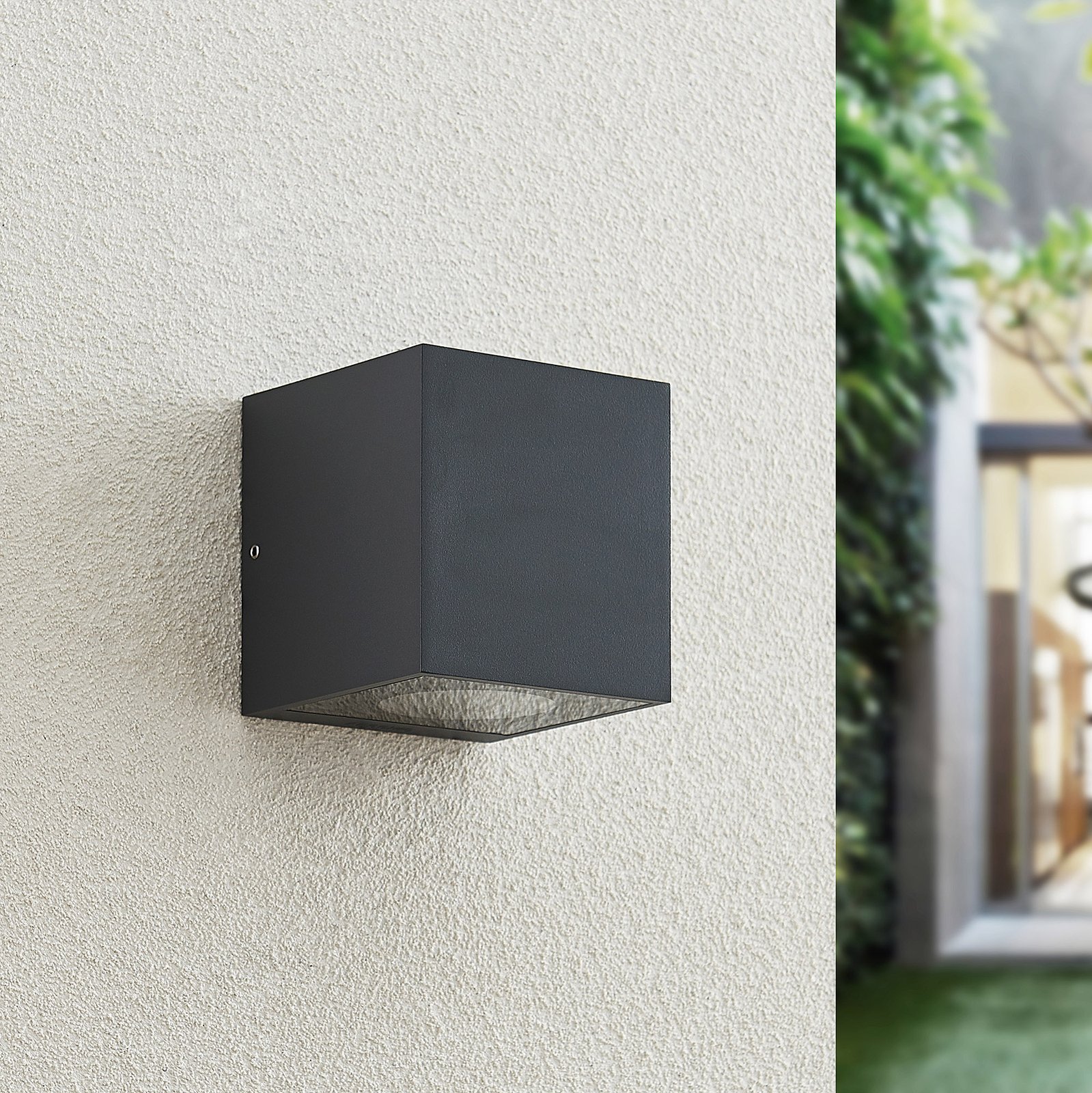 Arcchio Tassnim LED wall light graphite 1-bulb, die-cast aluminium, GX53, 12 W, energy efficiency: A++, W: 12 cm, H: 12.5 cm