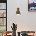 Betongpendellampa Margot med trä, 1 lampa