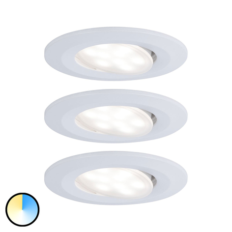 Paulmann Calla pivotant on/off Ø9cm CCT blanc x3