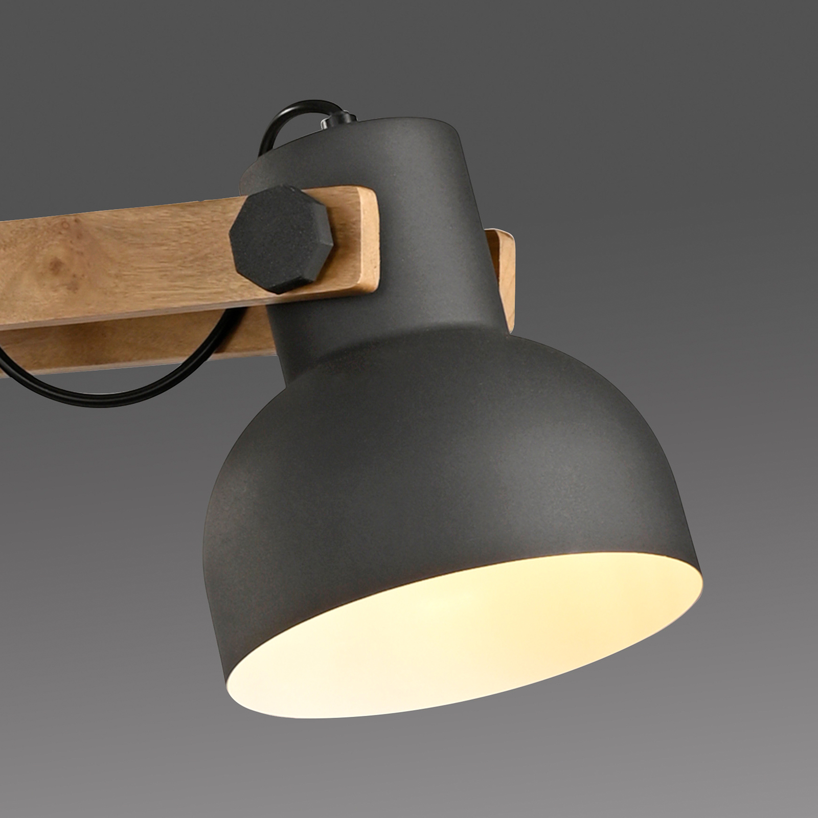 JUST LIGHT. Cup 2.0 hanglamp, 3-lamps, zwart, metaal