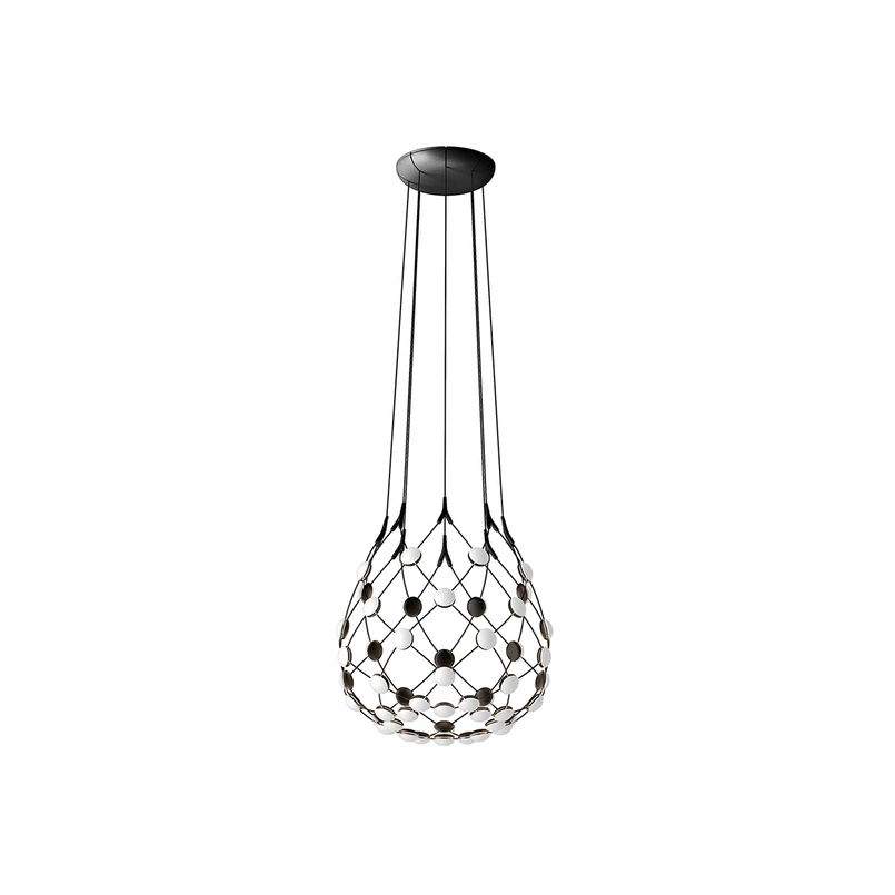 Luceplan - Mesh Pendant Ø100xH90 2m w/Wireless Kit Black