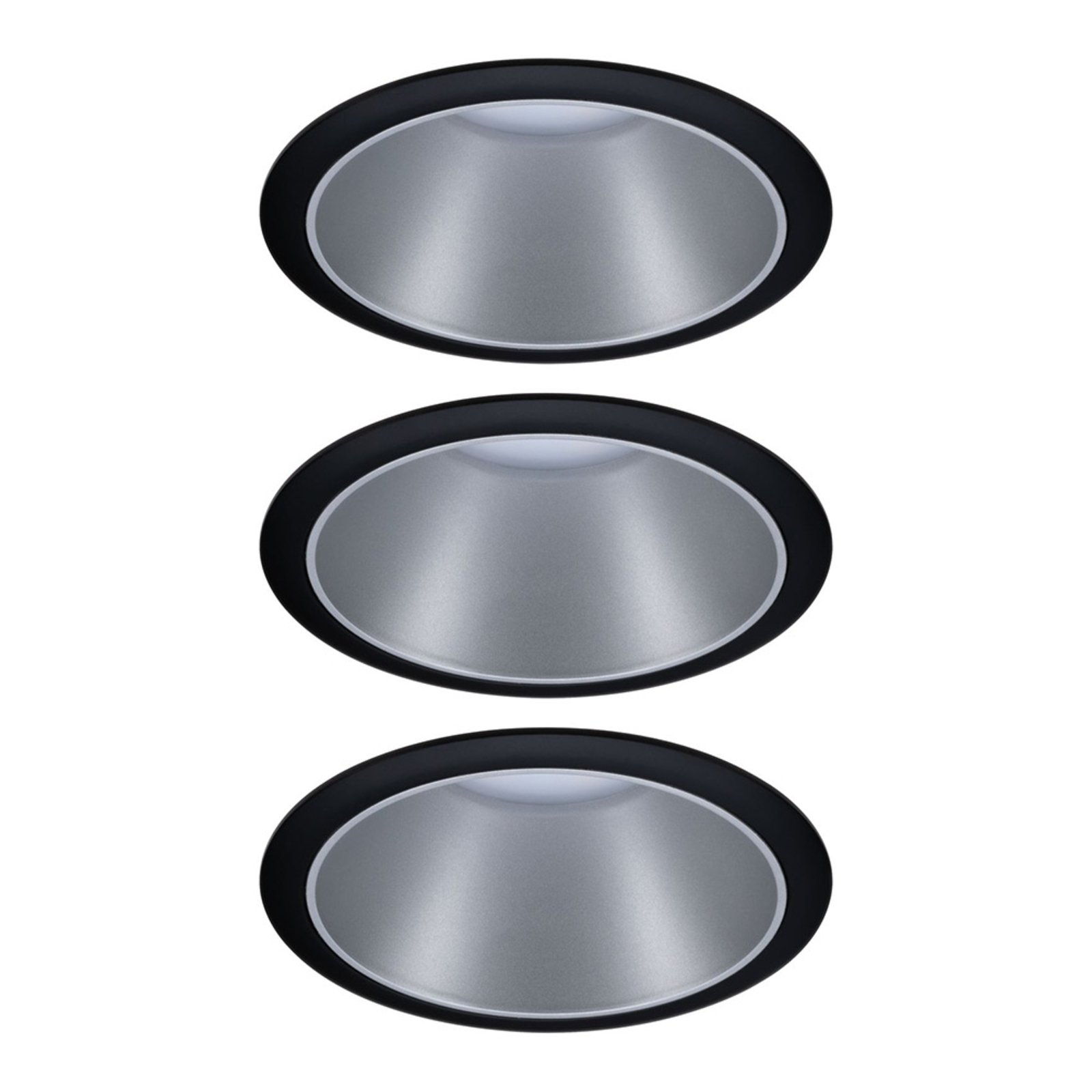 Paulmann Cole LED spotlight, silver/black set of 3