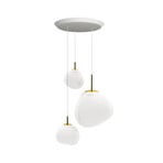 Tom Dixon Melt Pendant System Trio Round, color ópalo/dorado