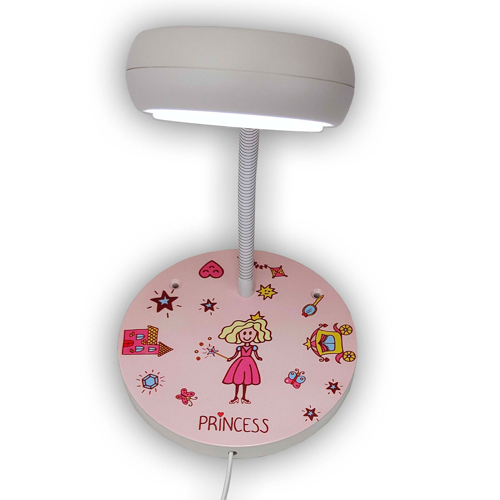 Vegglampe Princess med fleksibel arm og strømkabel