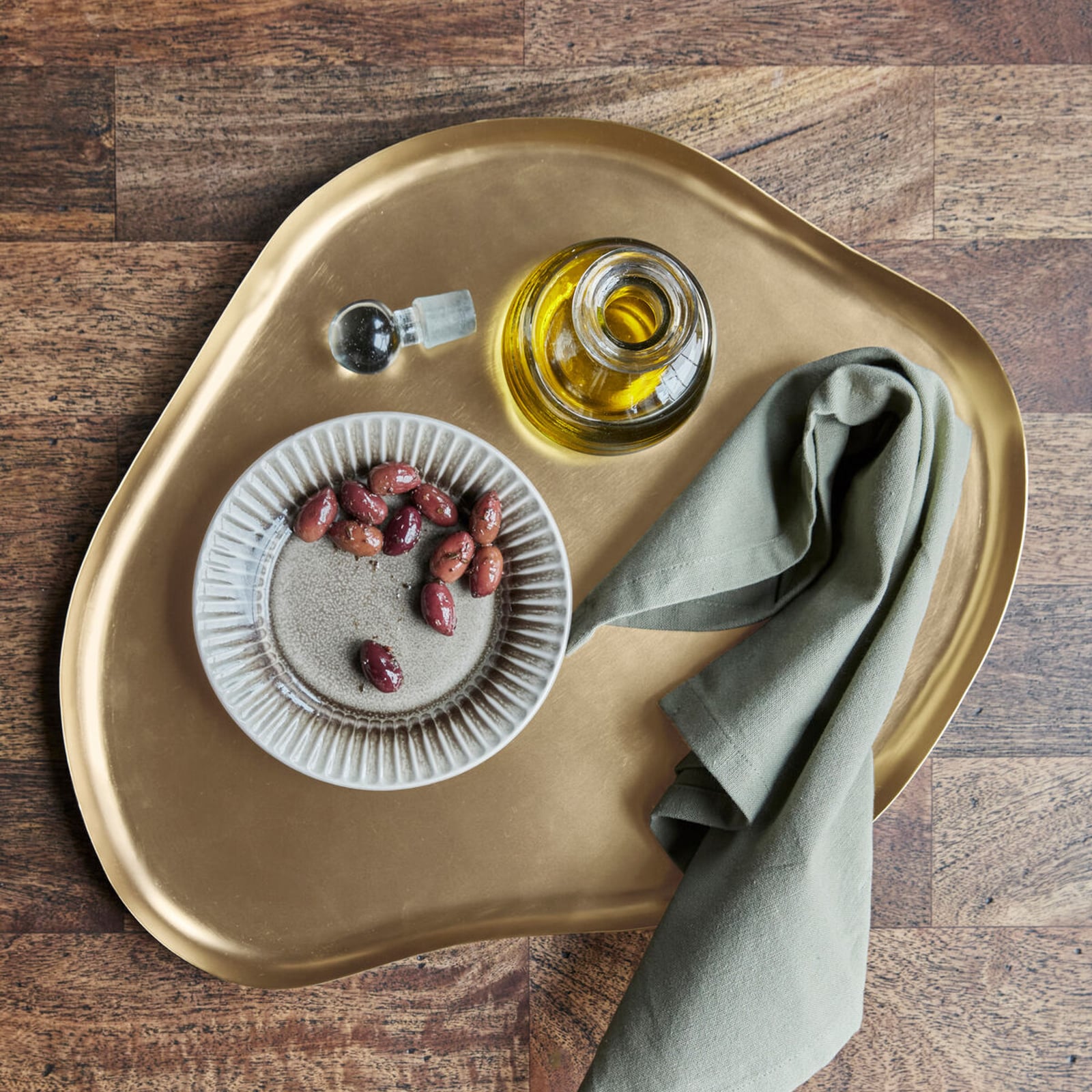 Vassoio HDOsea, ottone anticato, 41 x 35 cm - House Doctor