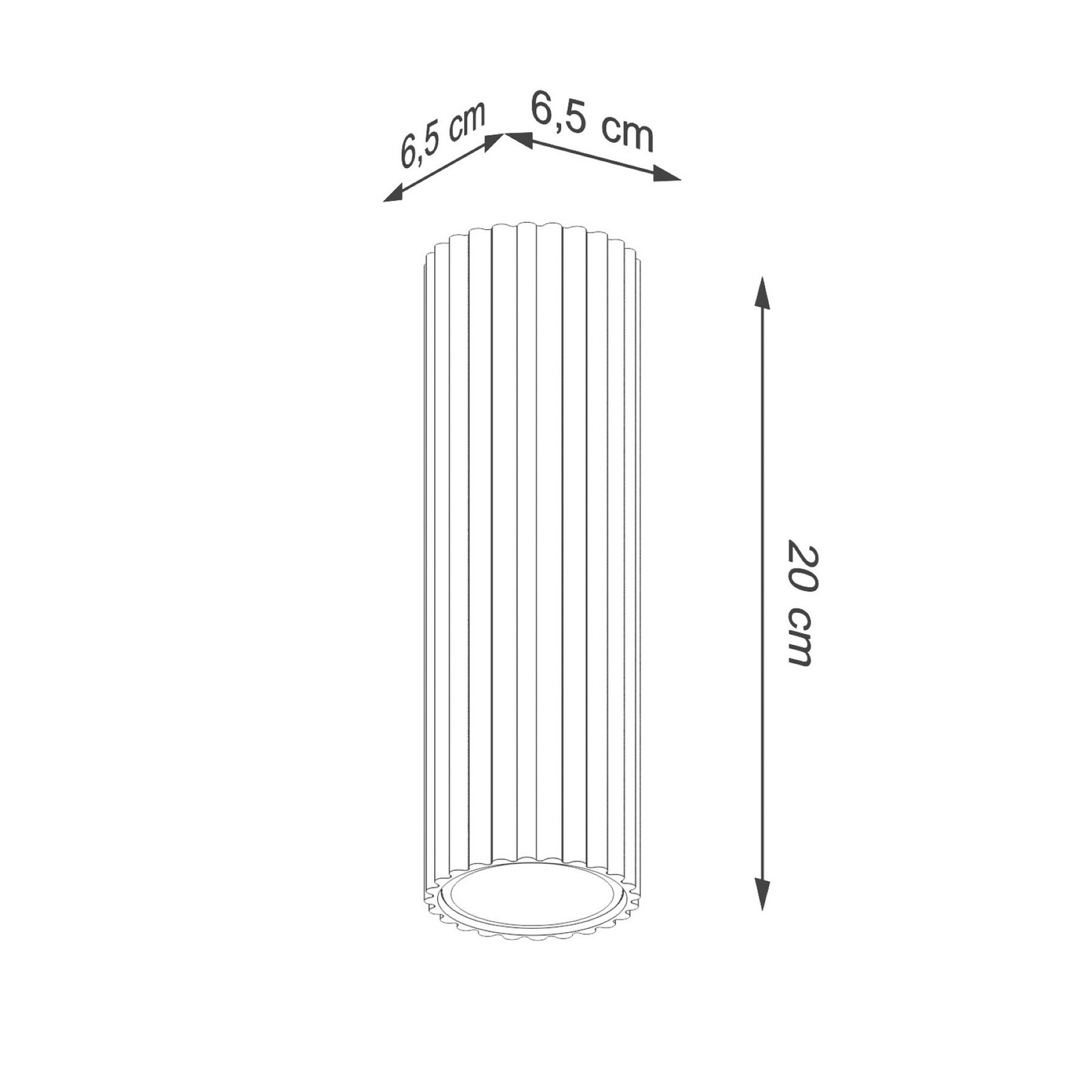 Taklampe i karbon, svart, høyde 20 cm, aluminium