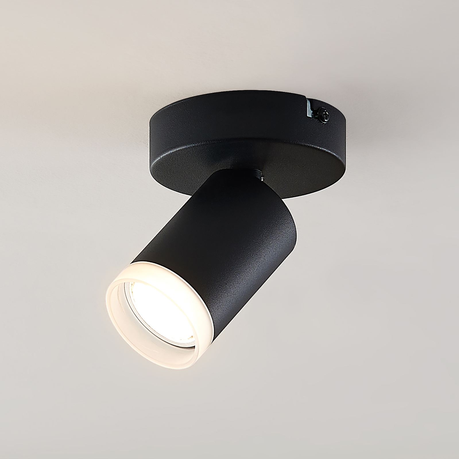 Arcchio Efilius takspotlight, rund, svart, 1 lampa
