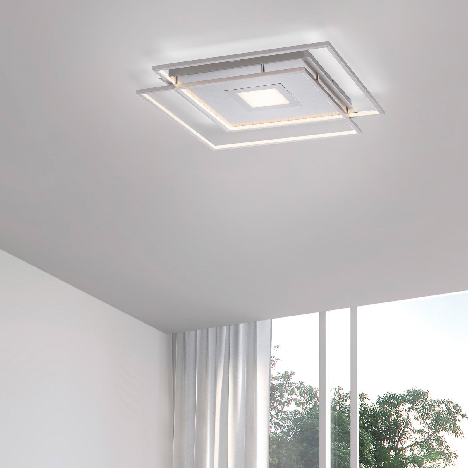 Paul Neuhaus Q-AMIRA LED plafondlamp, zilver