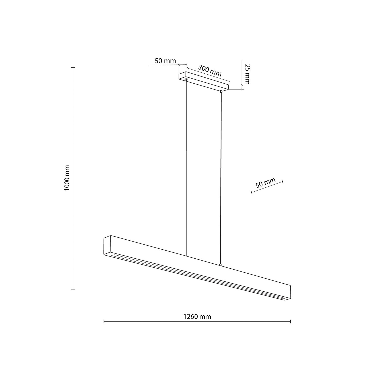 Teo LED drvena viseća svjetiljka, orah, 126 cm, dimer na dodir