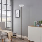 Lampadaire Lindby Ignacia, couleur nickel, verre, 180 cm, E27