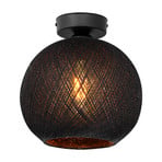 Deckenleuchte Yumak, schwarz, Ø 26 cm, Seil, 1-flammig