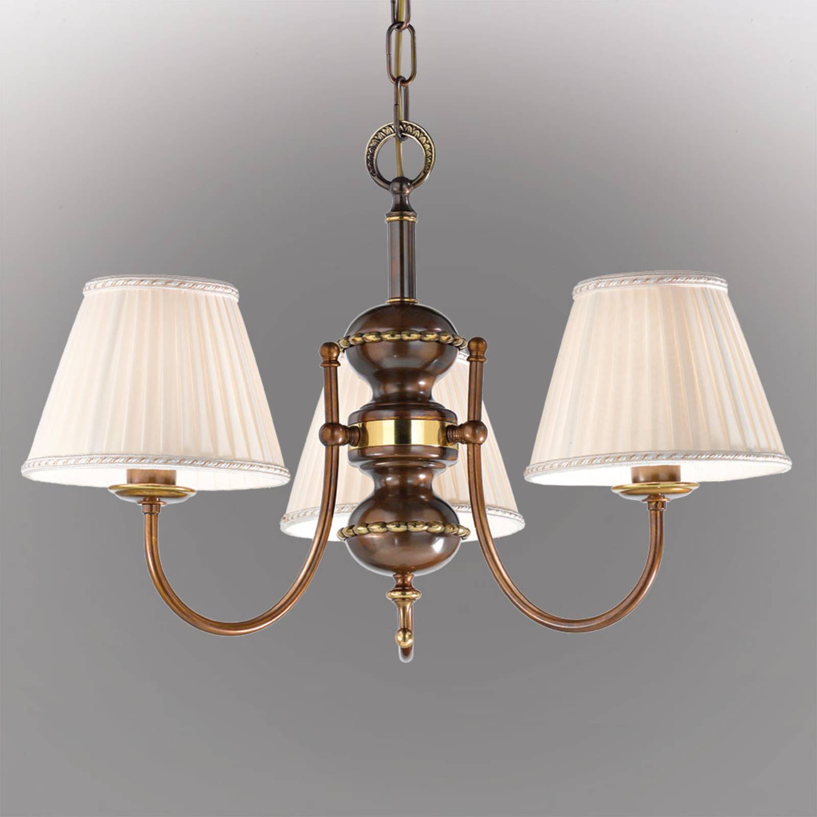 Cremasco Suspension Classic antique à 3 lampes