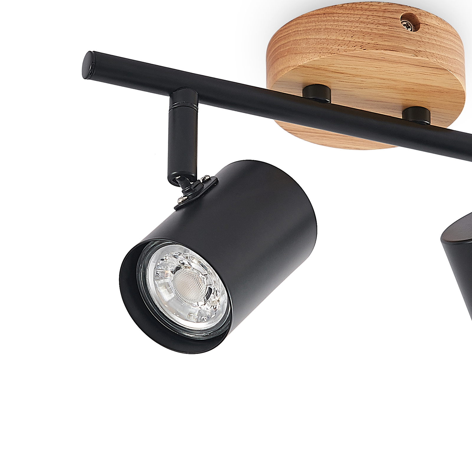 Xiomara 2 Lampa Sufitowa Black/Light Wood - Lindby