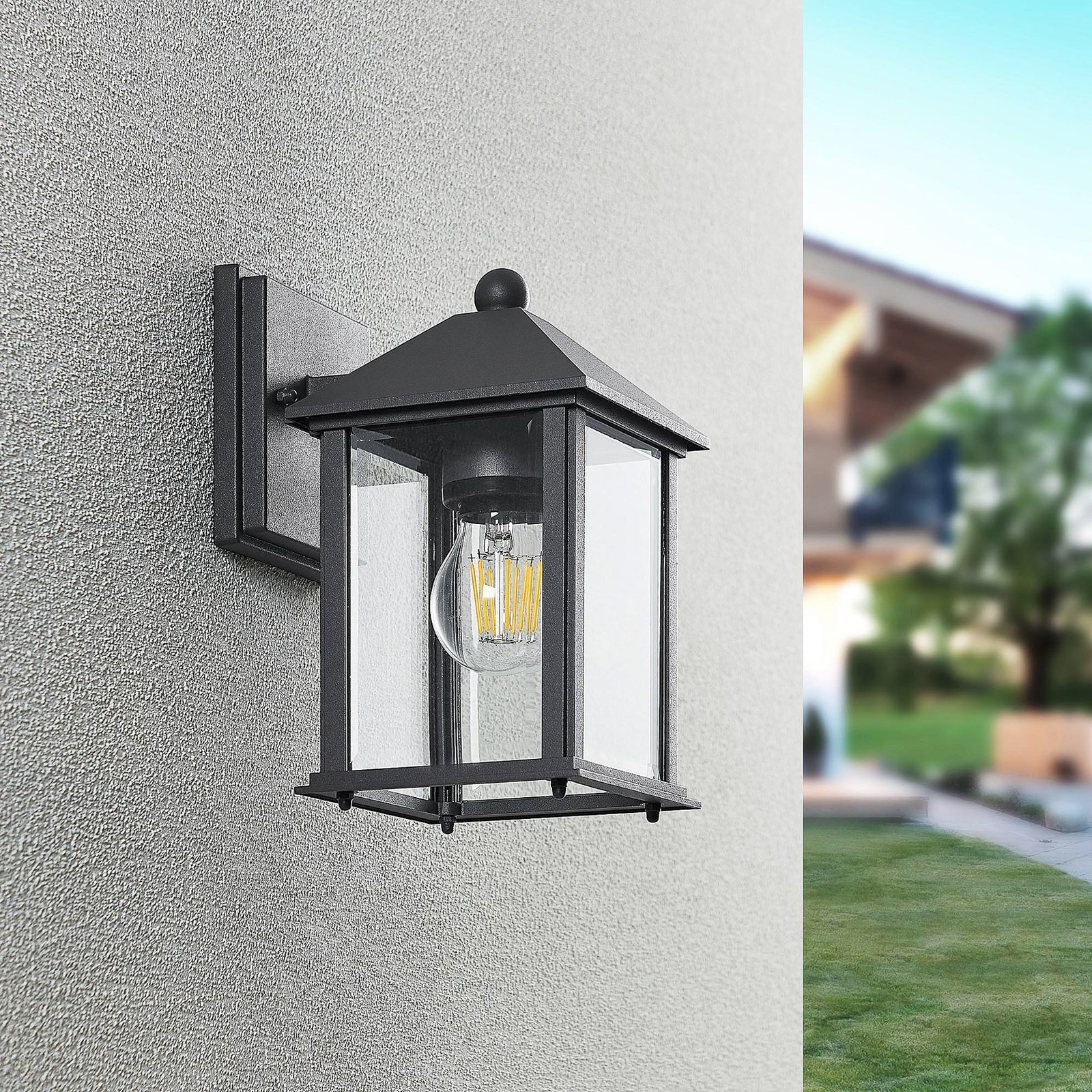 Lindby Giavanna outdoor wall light, 23.3 cm, lantern