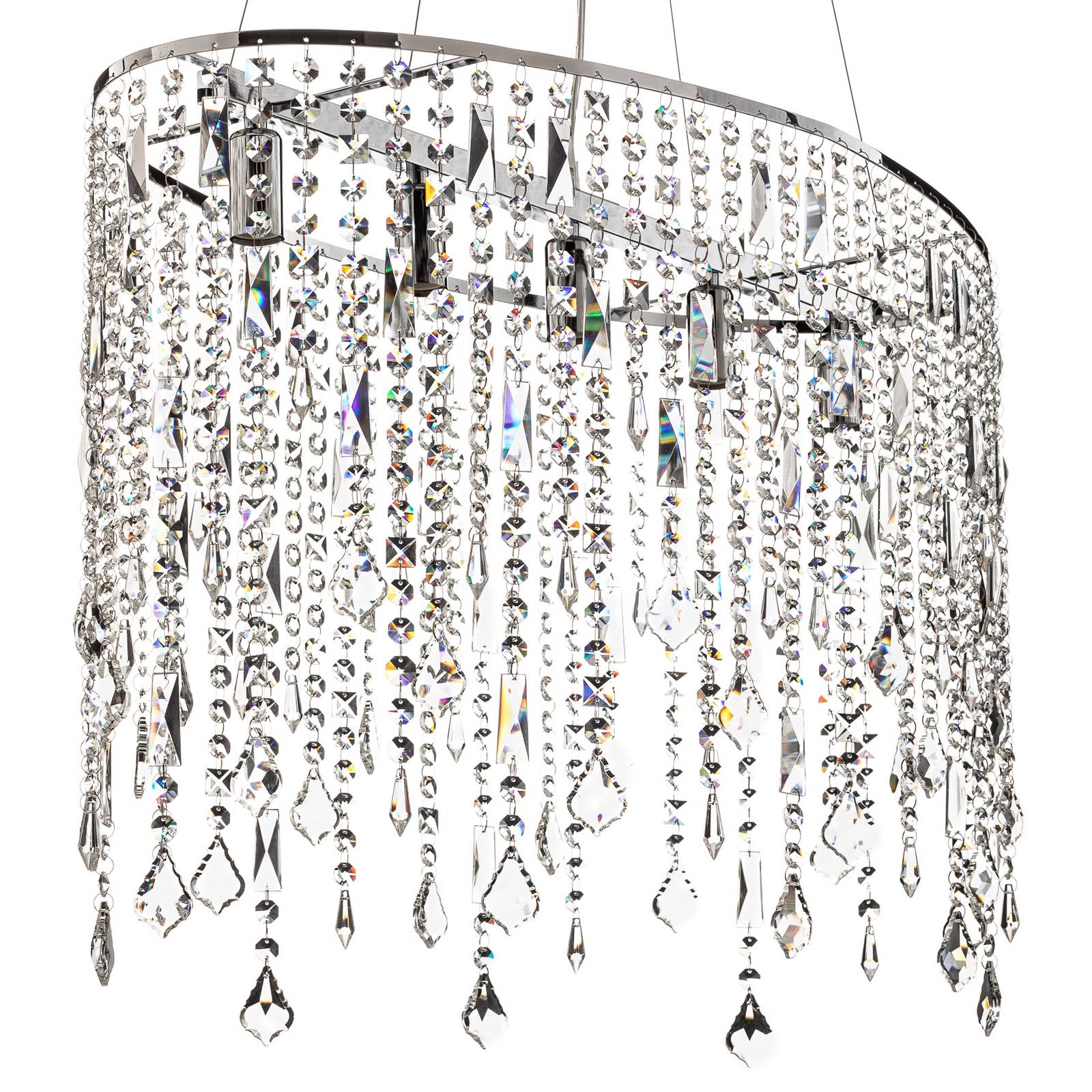 Lampa wisząca Laila z kryształową kurtyną 5-pkt.