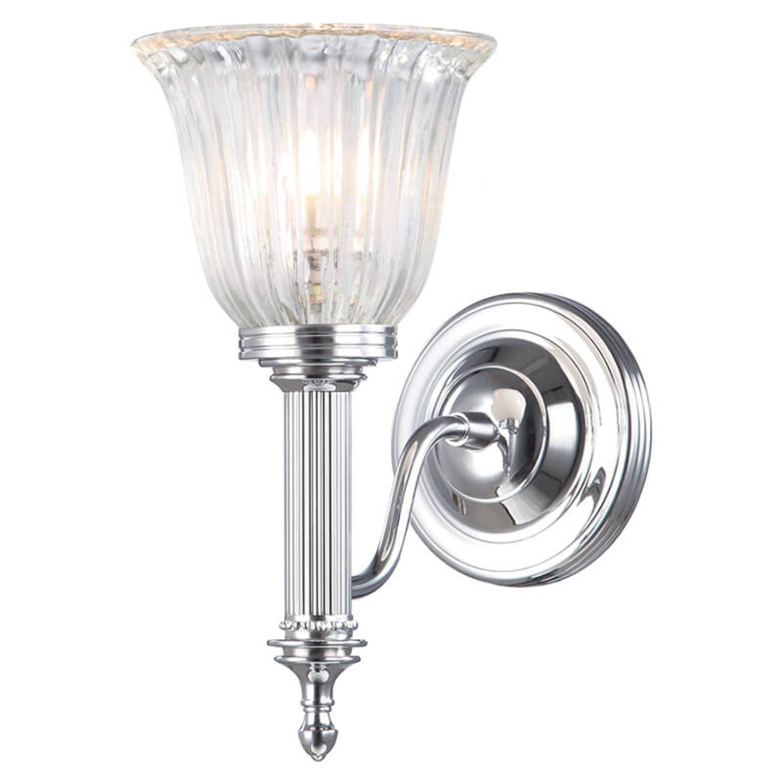 Striking moisture-proof wall light Carroll chrome