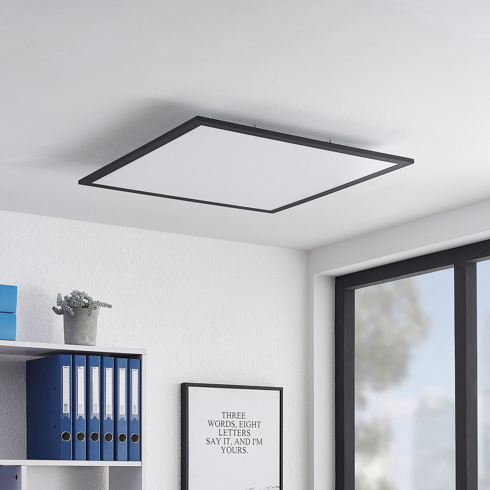 Nelios Ceiling Lamp LED 4000K 62x62 Black - Lindby