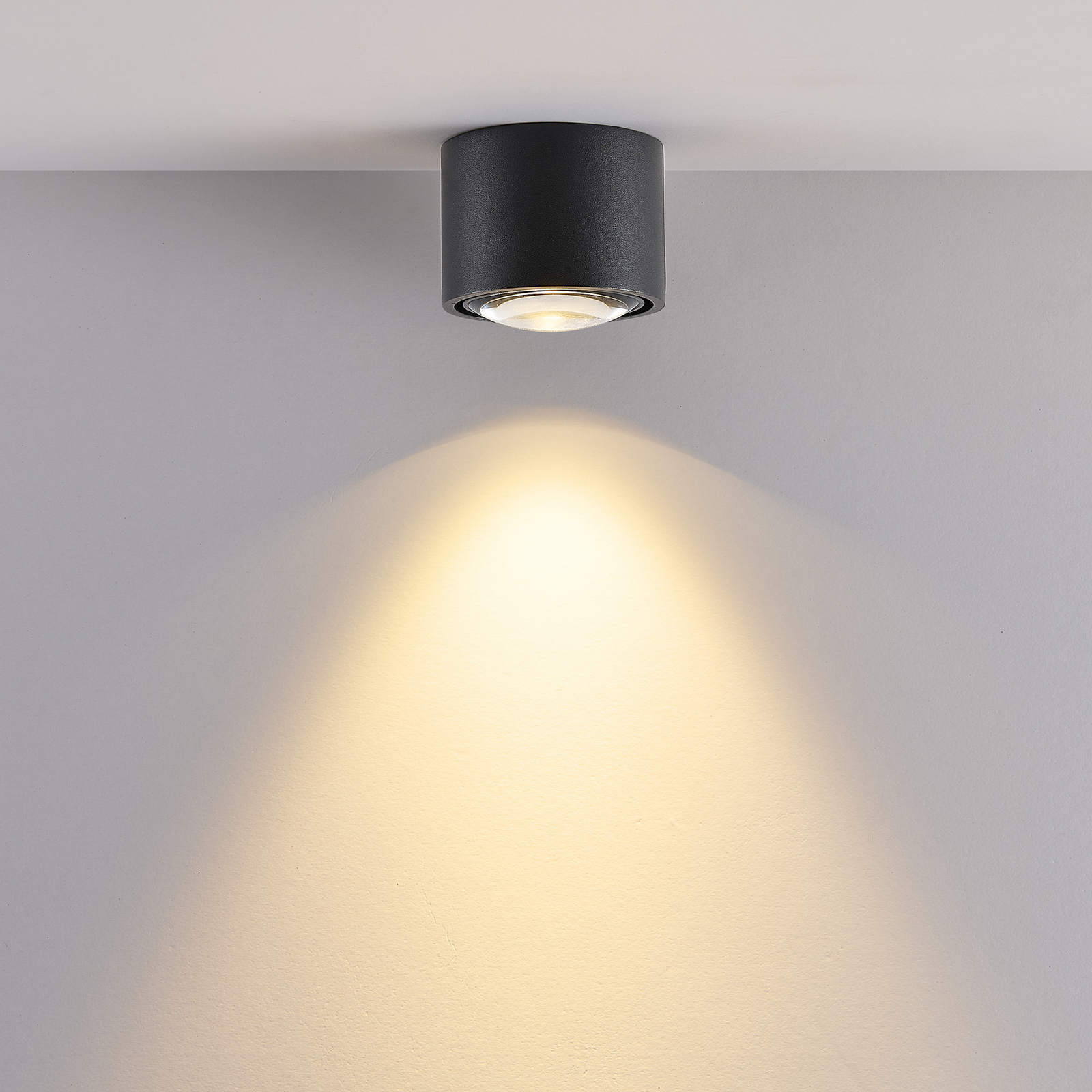 LED-utomhustaklampa MAG MINI, svart, Ø 9 cm, CCT-dimbar, IP44