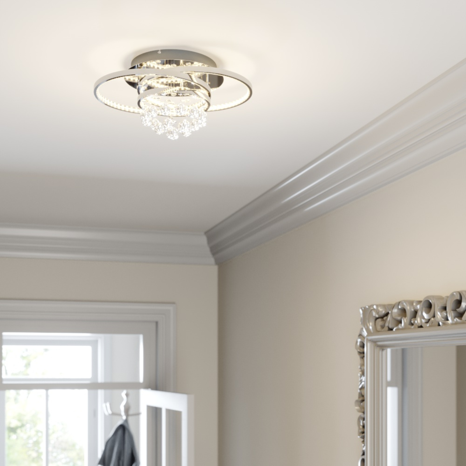 Lucande Keely LED-Deckenleuchte Kristall