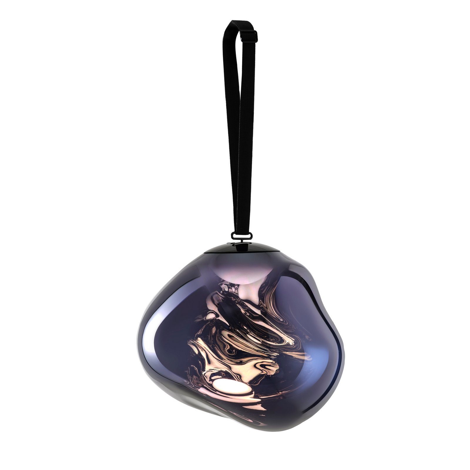 Tom Dixon Lâmpada LED recarregável para terraço Melt grande, cinza fumê
